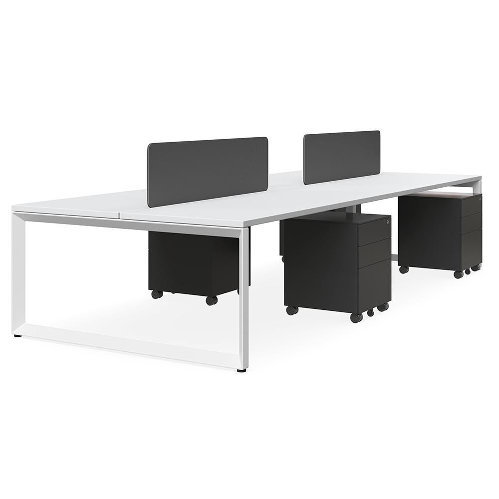 Forum Double Sided 4 Person Premium Workstation with Optic Screen