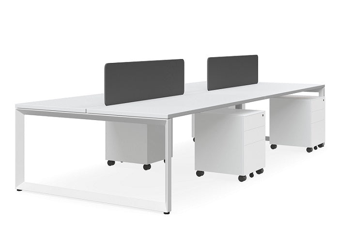 Forum 4 Person Linear Workstation with Optic Screen