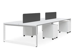 Forum 6 Person Linear Workstation with Optic Screen