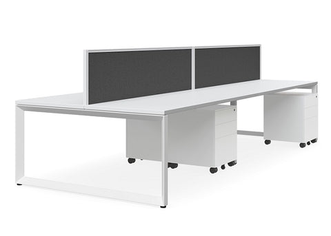 Forum 4 Person Linear Workstation with Tek 30 Screen