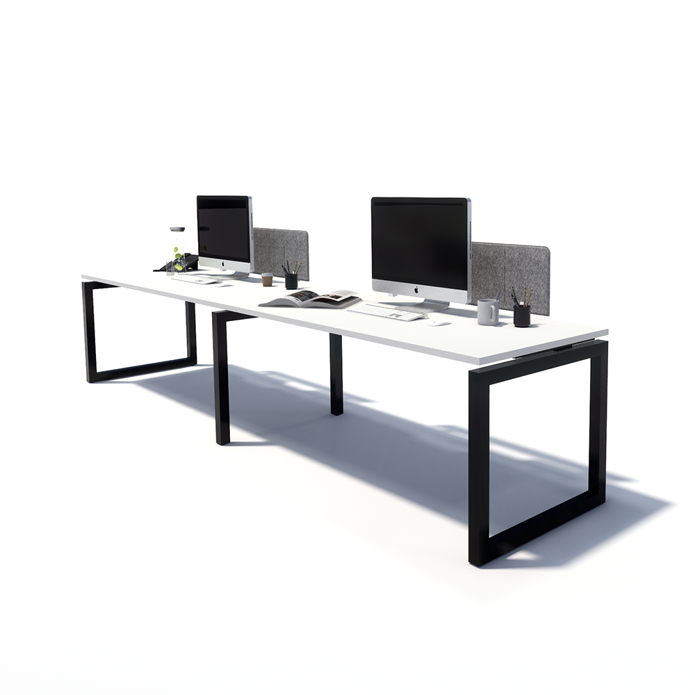 Gen O 2 Person Side by Side Black Frame Workstation