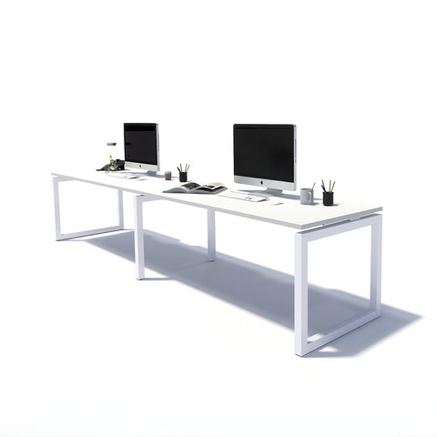 Gen O 2 Person Side by Side White Frame Workstation