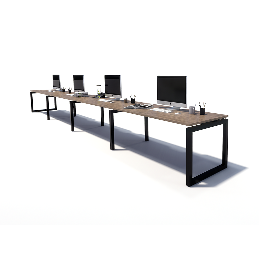 Gen O 4 Person Side by Side Black Frame Workstation