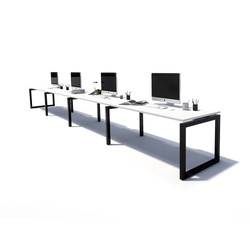 Gen O 4 Person Side by Side Black Frame Workstation