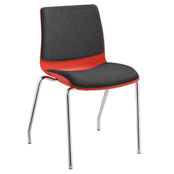 Pod 4 Leg Red Shell Upholster Visitor Chair