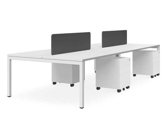 Plaza 4 Person Workstation with Optic Screen