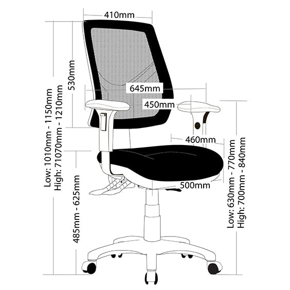 Rio Ergonomic Mesh High Back Office Chair with Arms