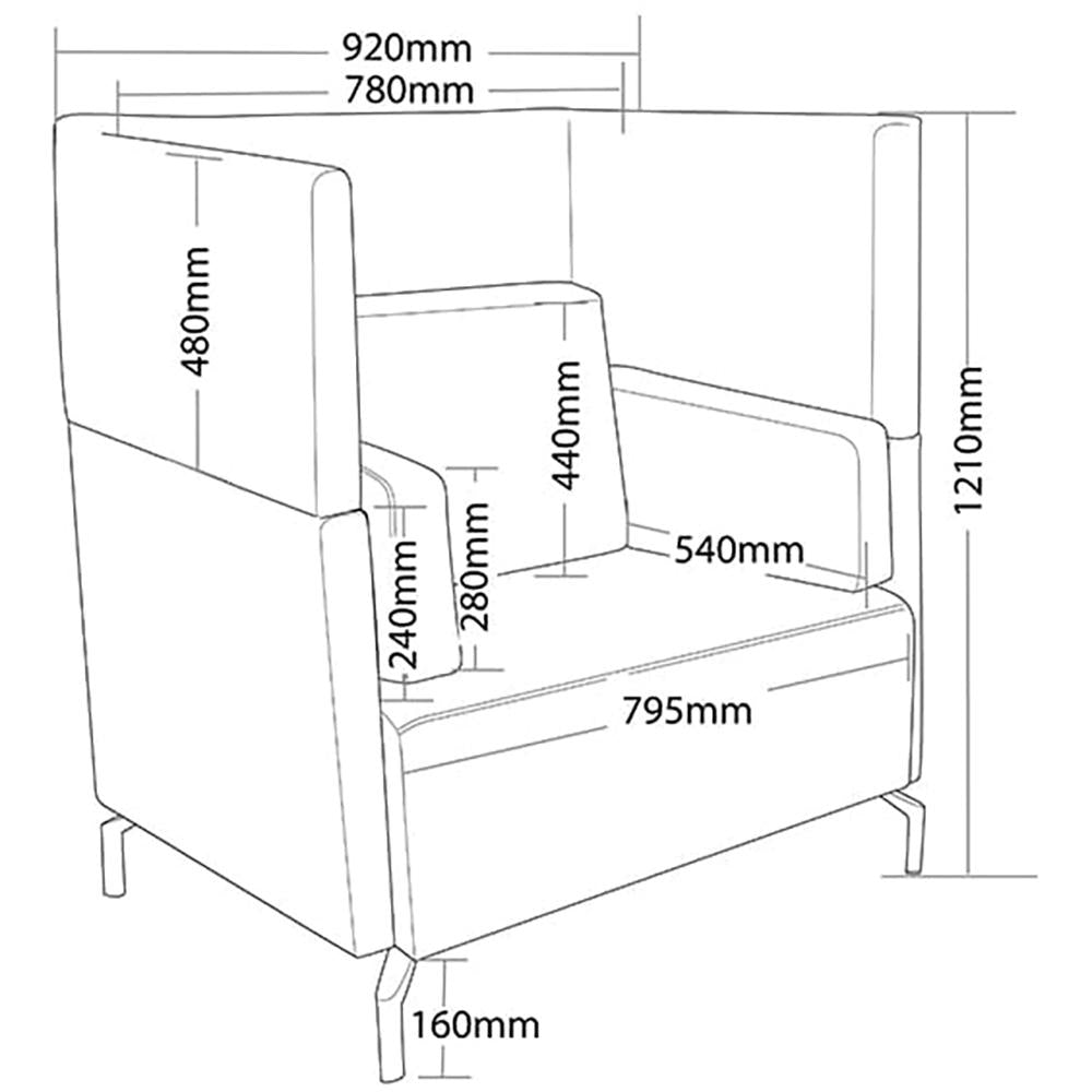 Shell Single Seat High Back Sofa