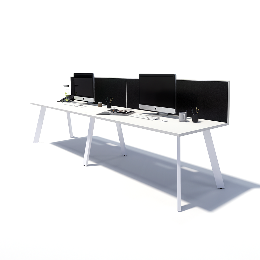 Gen X 2 Person Side by Side White Frame Workstation