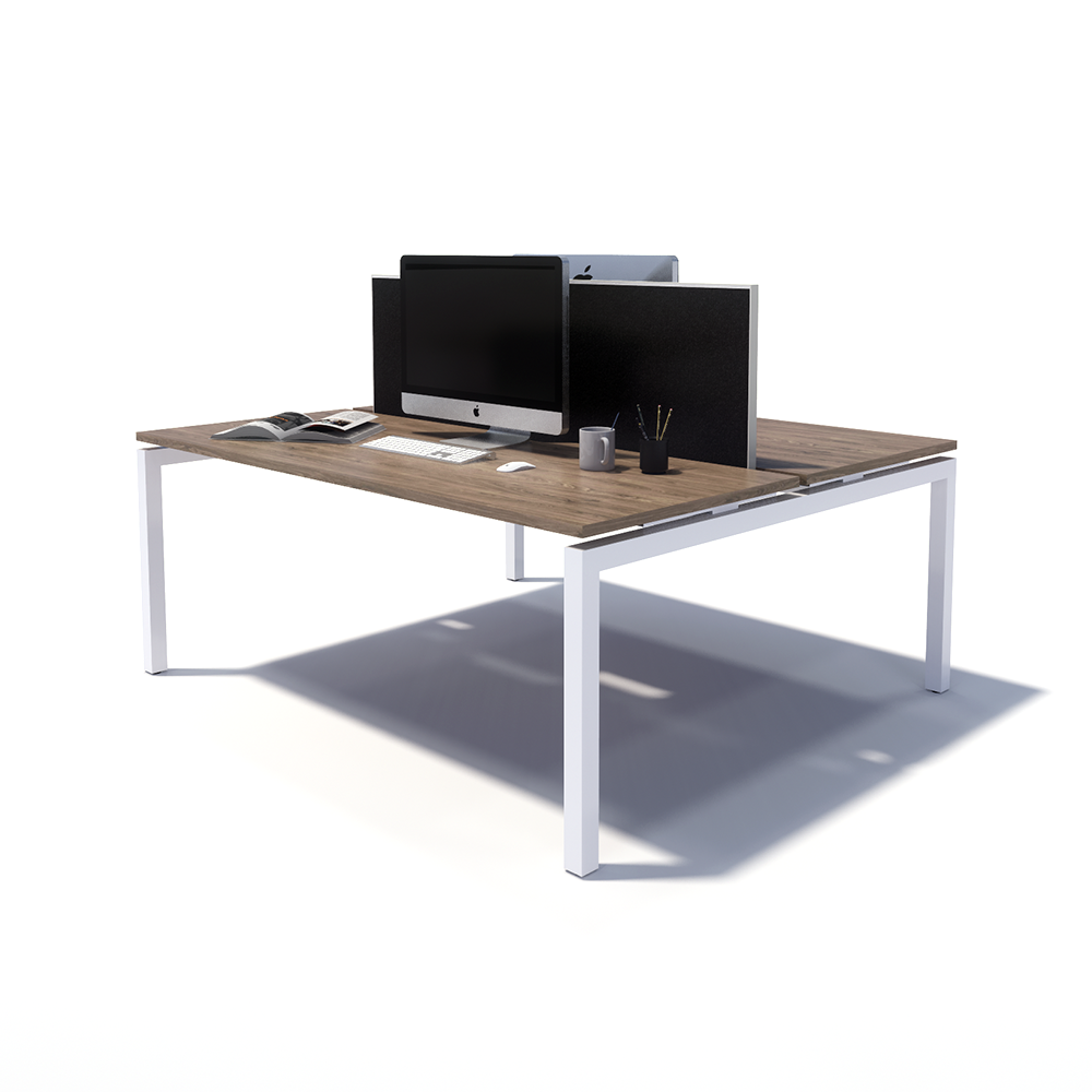Gen Y 2 Person Back to Back White Frame Workstation
