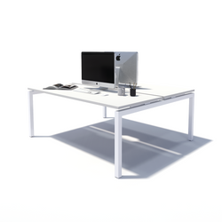 Gen Y 2 Person Back to Back White Frame Workstation