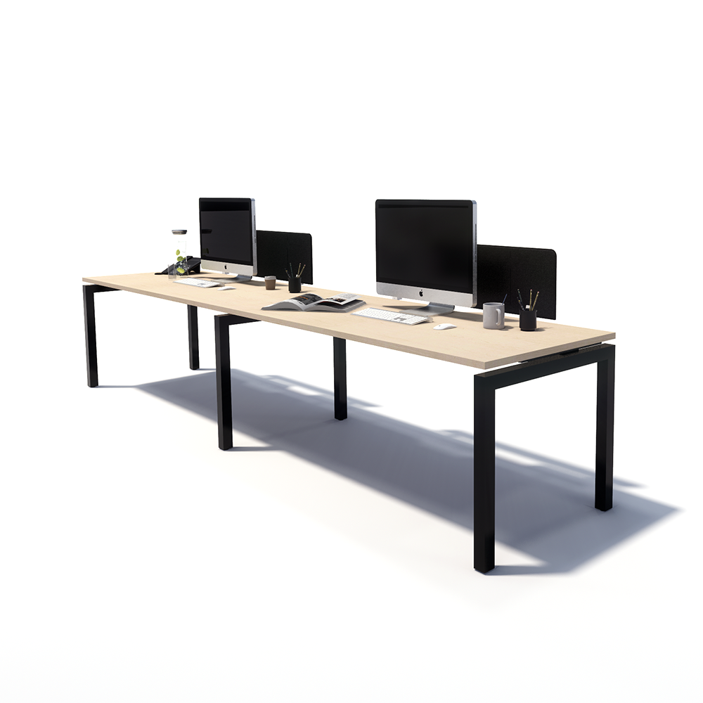 Gen Y 2 Person Side by Side Black Frame Workstation