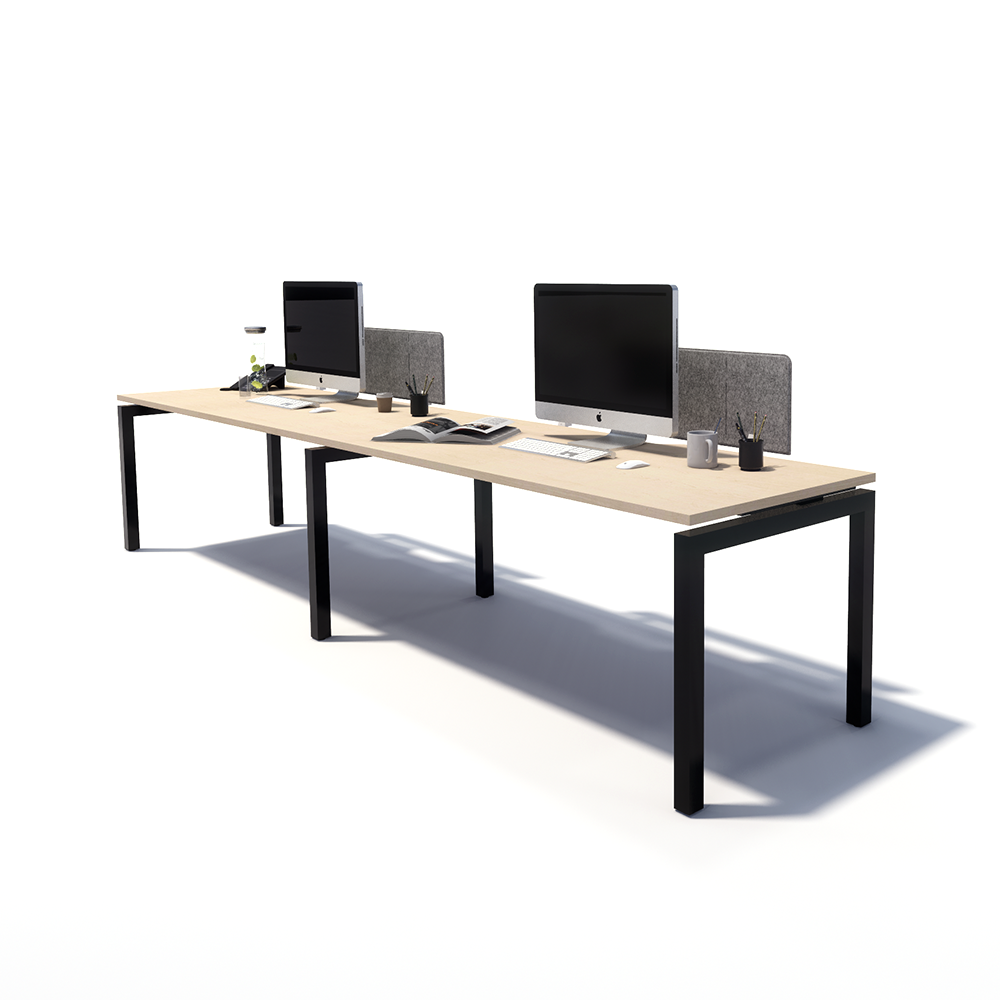 Gen Y 2 Person Side by Side Black Frame Office Workstation