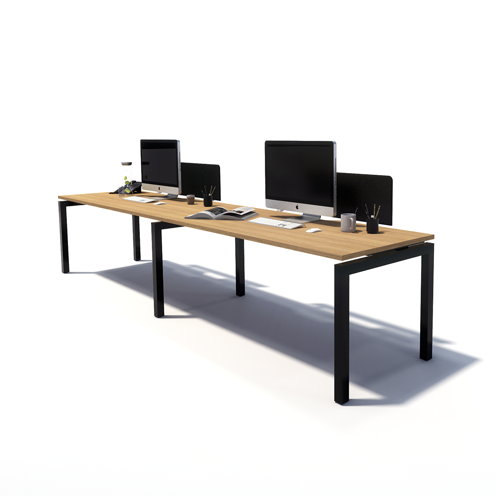 Gen Y 2 Person Side by Side Black Frame Office Workstation