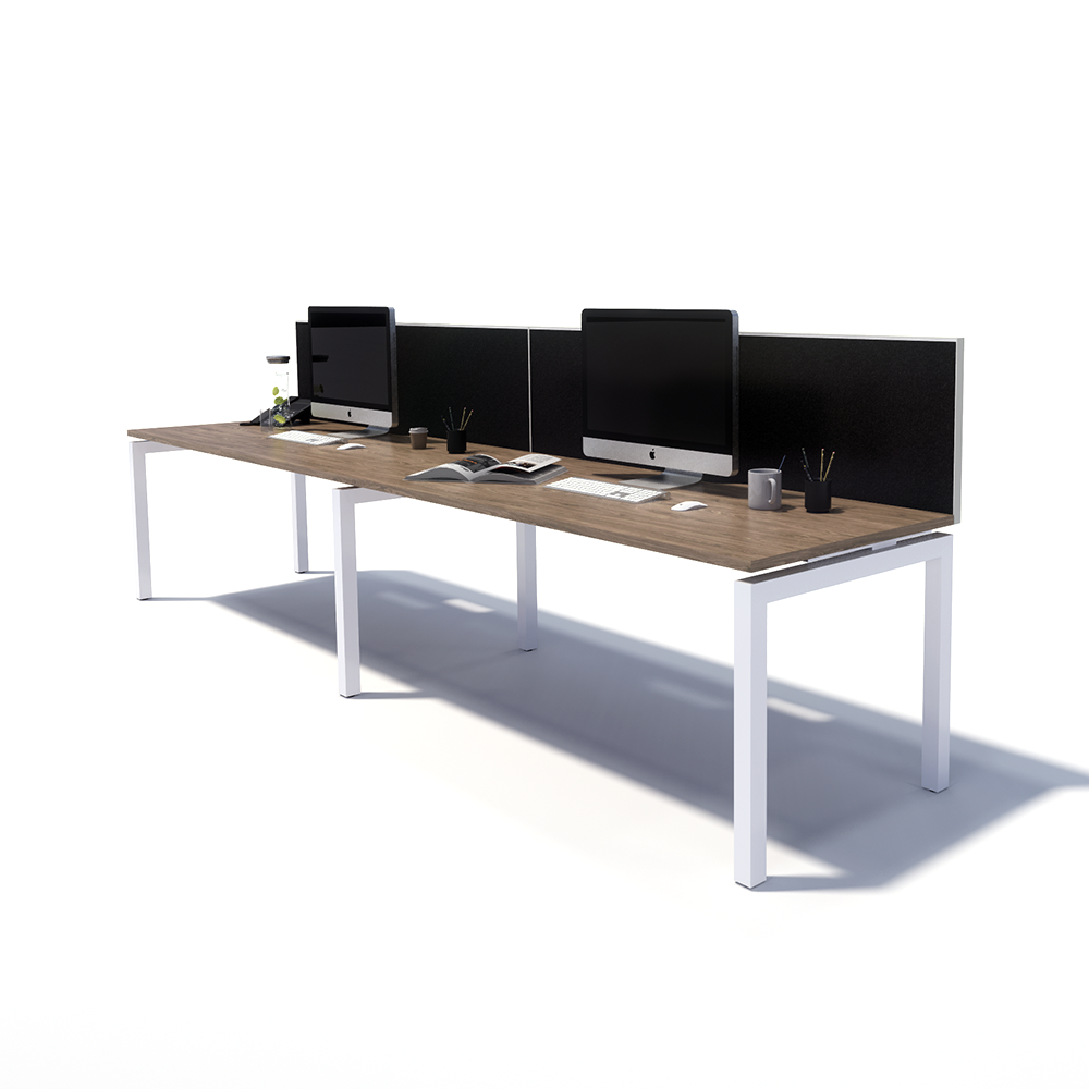 Gen Y 2 Person Side by Side White Frame Workstation