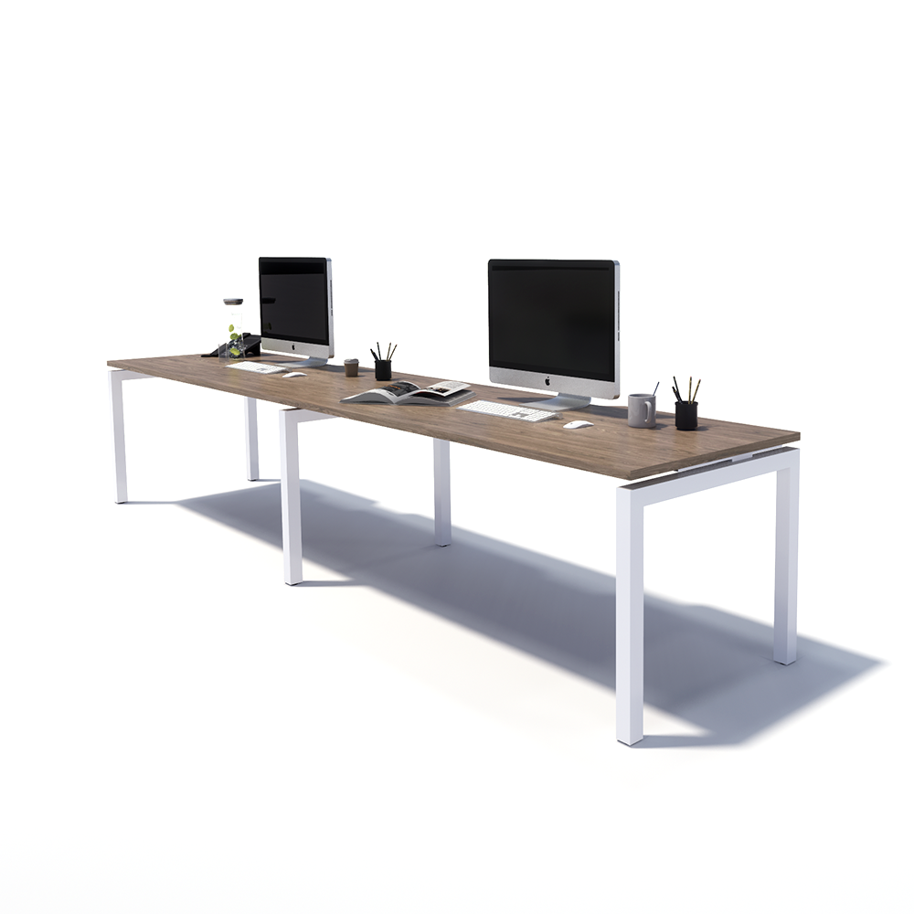 Gen Y 2 Person Side by Side White Frame Workstation