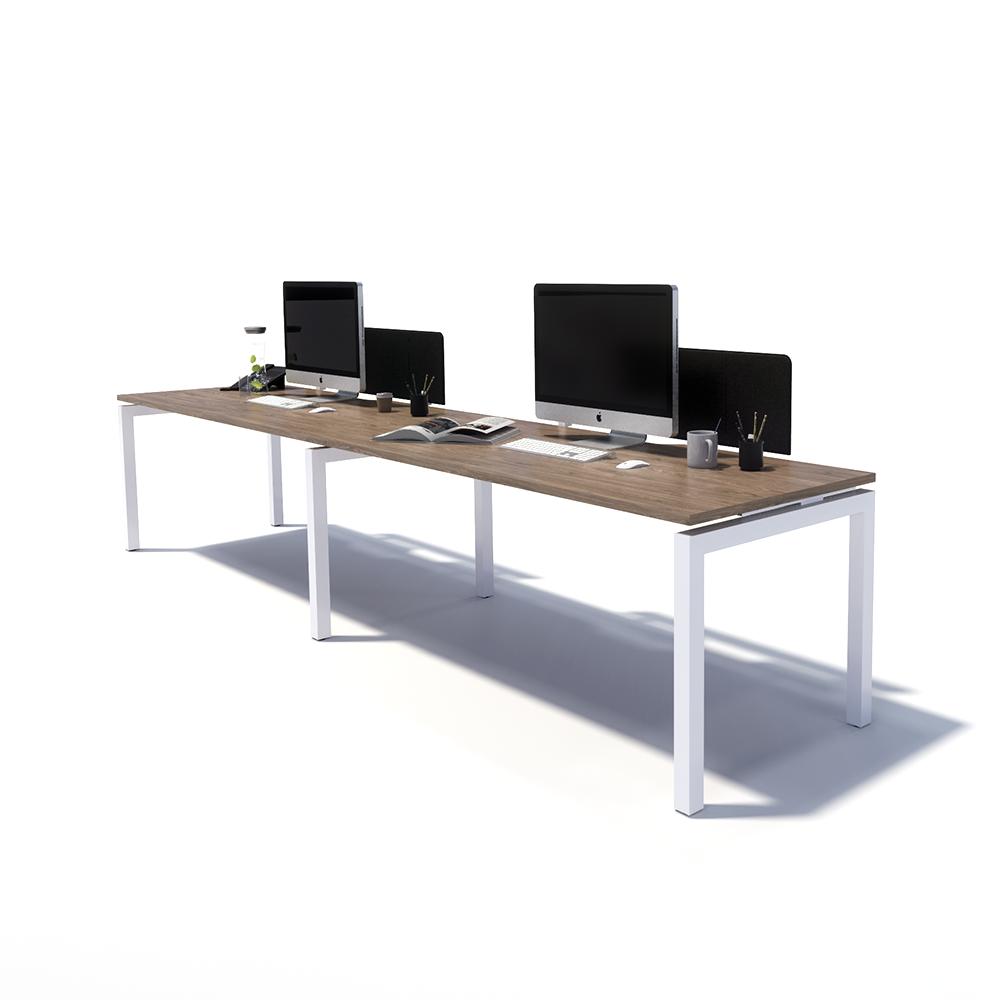 Gen Y 2 Person Side by Side White Frame Workstation