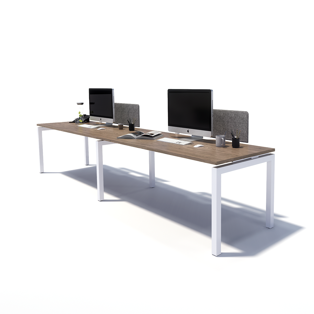 Gen Y 2 Person Side by Side White Frame Workstation