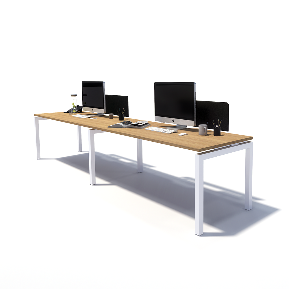 Gen Y 2 Person Side by Side White Frame Workstation