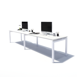 Gen Y 2 Person Side by Side White Frame Workstation