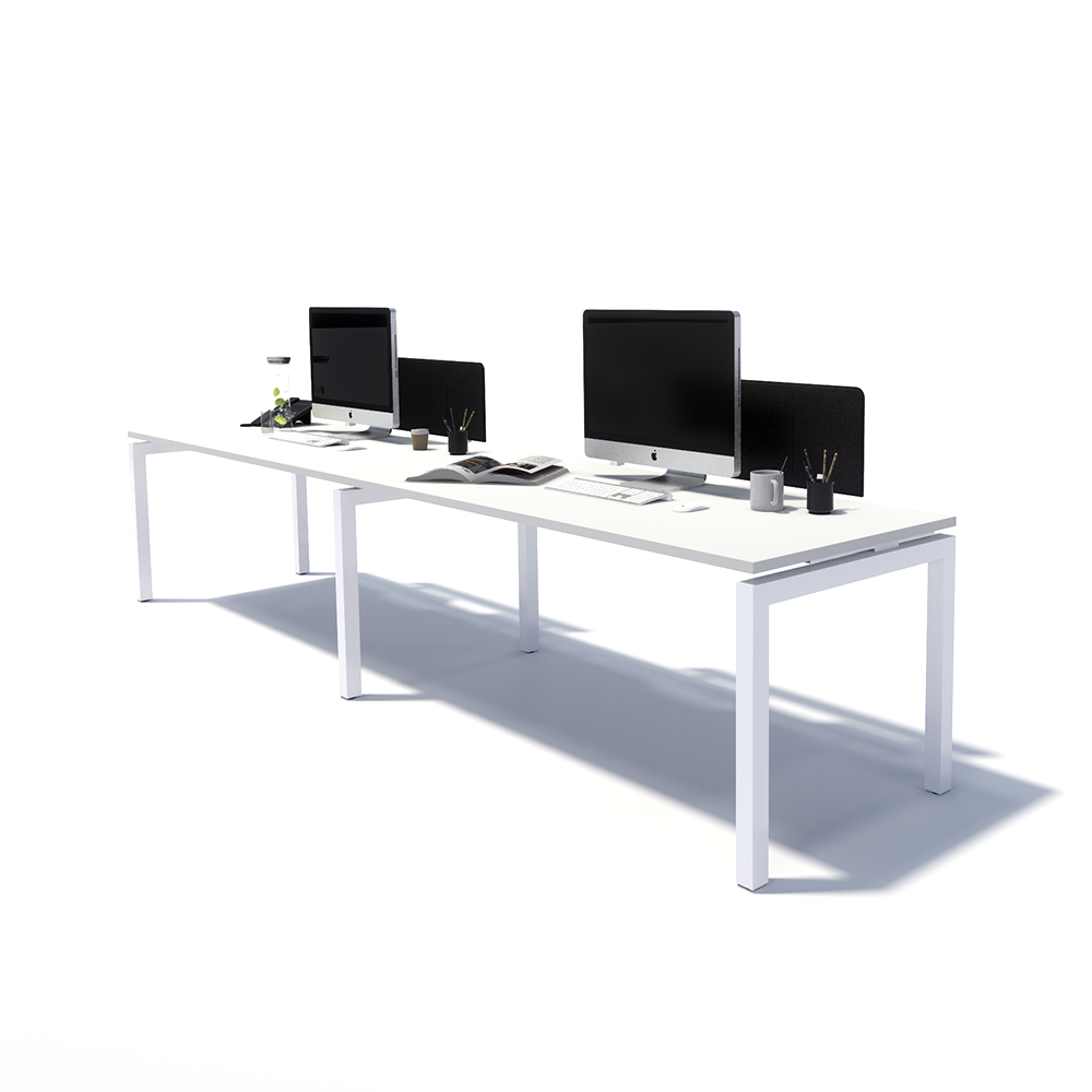 Gen Y 2 Person Side by Side White Frame Workstation