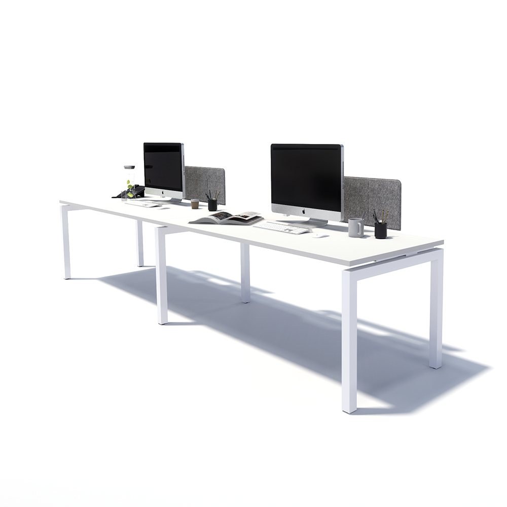 Gen Y 2 Person Side by Side White Frame Workstation