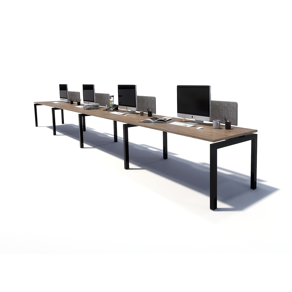 Gen Y 4 Person Side by Side Black Frame Workstation