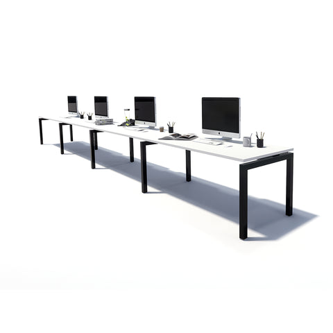 Gen Y 4 Person Side by Side Black Frame Workstation