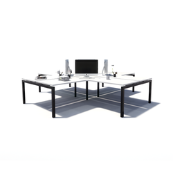 Gen Y 4-way 4 Person Black Frame Workstation