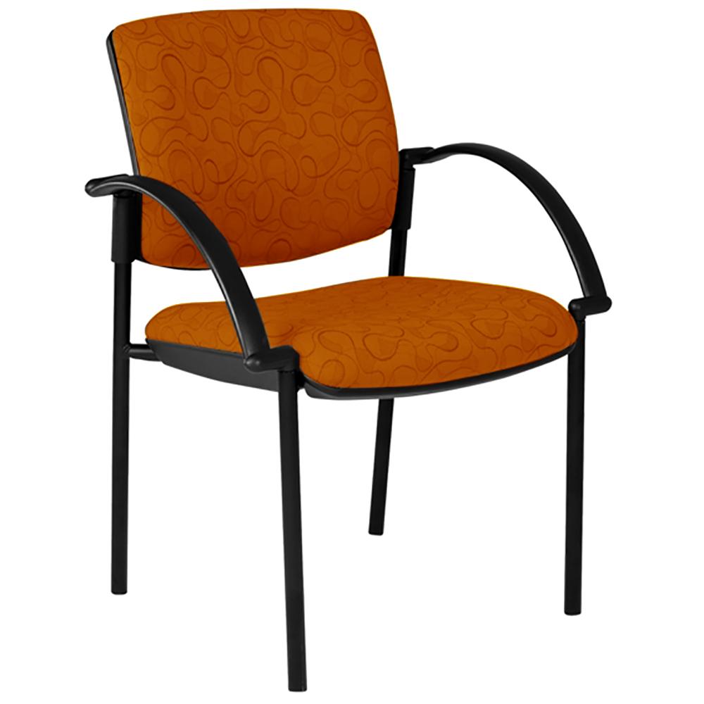 Maxi 4 Leg Black Frame Visitor Chair with Arms