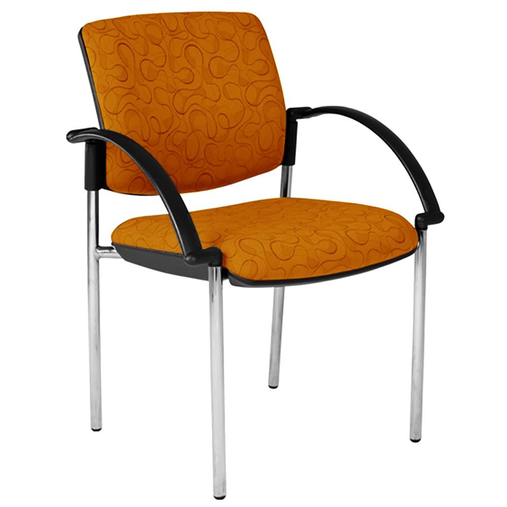 Maxi 4 Leg White Frame Visitor Chair with Arms