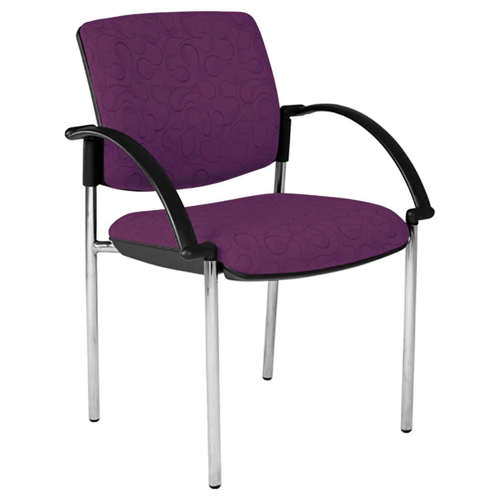 Maxi 4 Leg White Frame Visitor Chair with Arms
