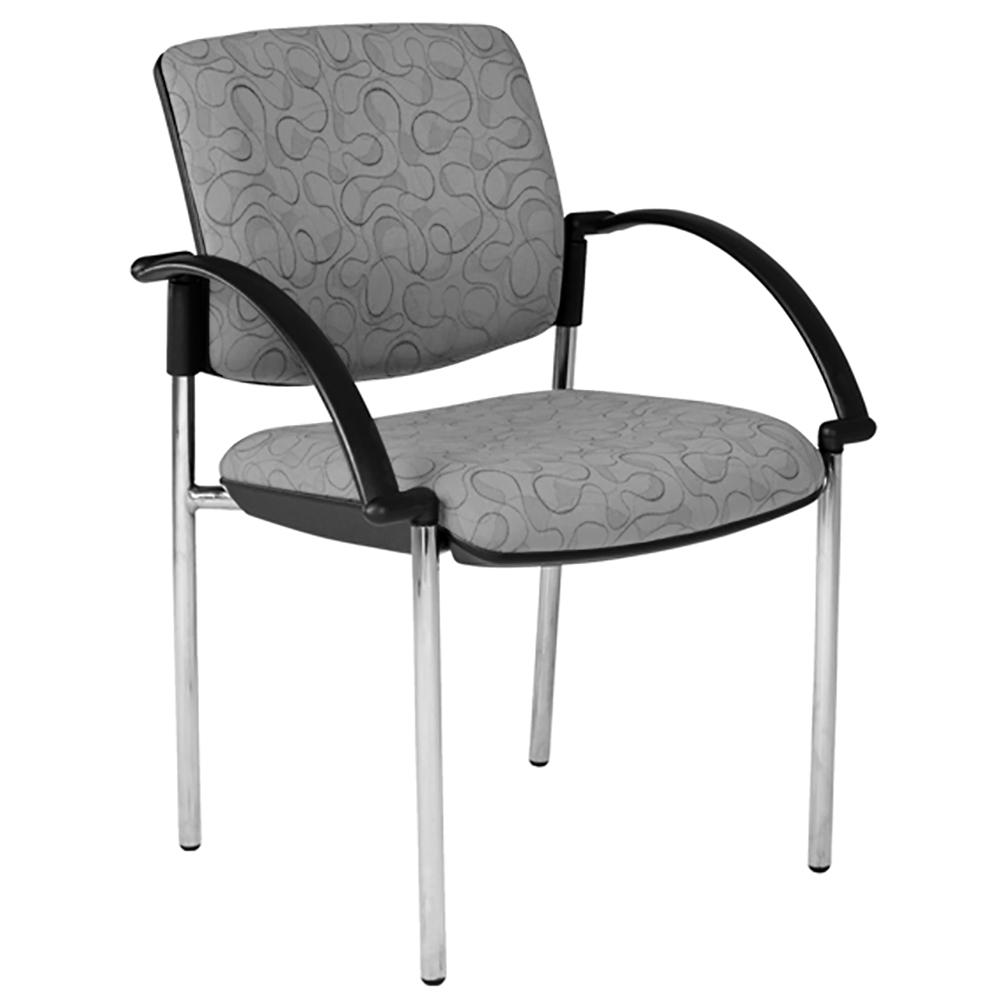 Maxi 4 Leg White Frame Visitor Chair with Arms