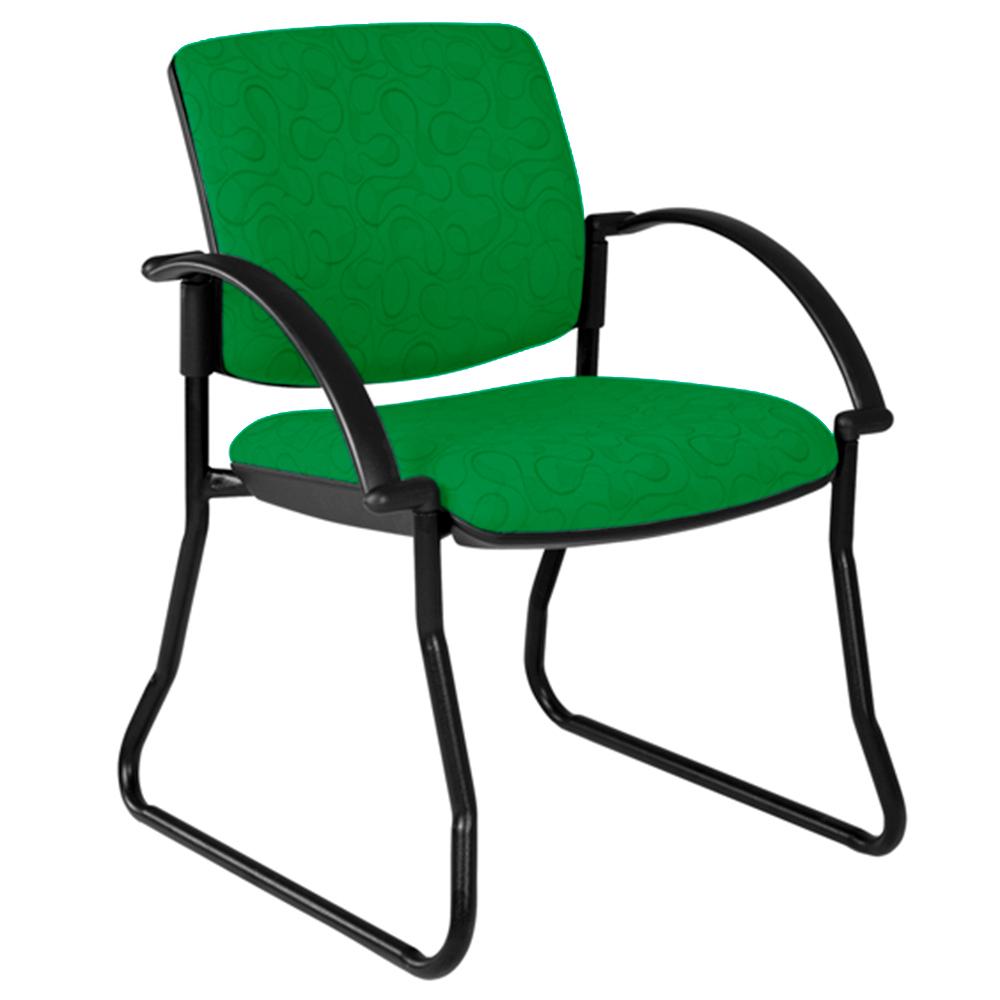 Maxi Sled Black Frame Visitor Chair with Arms