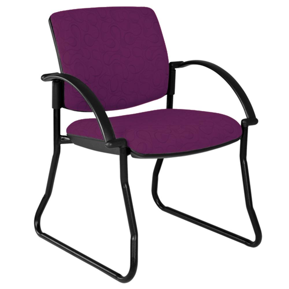 Maxi Sled Black Frame Visitor Chair with Arms