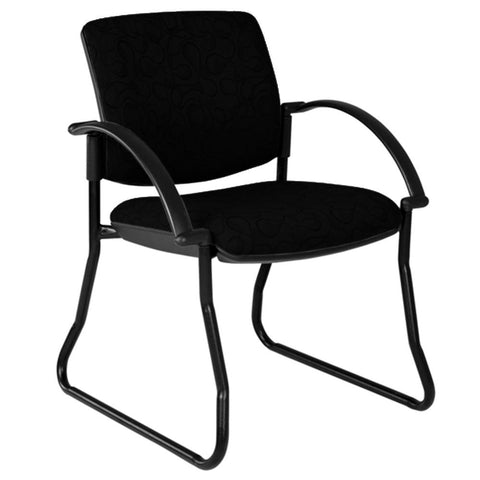 Maxi Sled Black Frame Visitor Chair with Arms