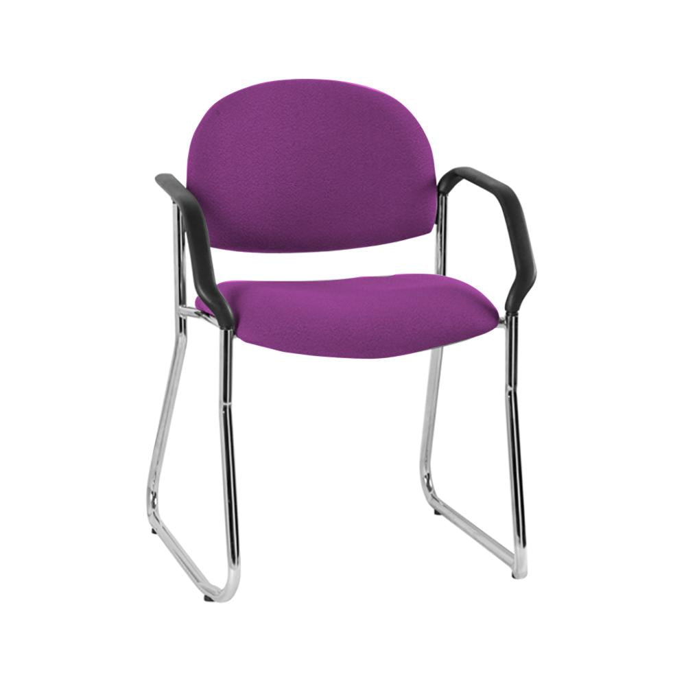 Vera Chrome Sled Base Chair with Arms